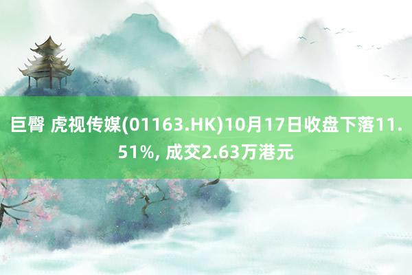 巨臀 虎视传媒(01163.HK)10月17日收盘下落11.51%， 成交2.63万港元
