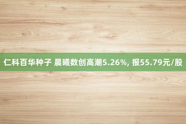 仁科百华种子 晨曦数创高潮5.26%， 报55.79元/股